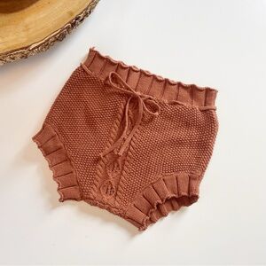 Orcas Lucille Burnt Orange Tie Up Knit Bloomers | 12-18m